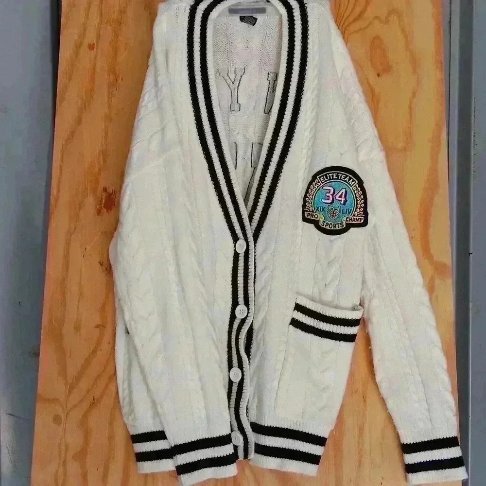 Ladies sweater college core cable knit